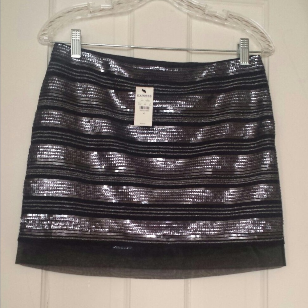 Express sequined skirt.